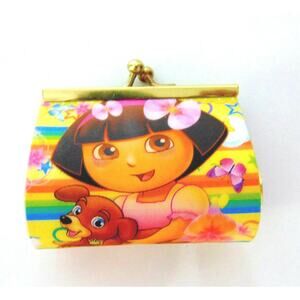 NEW DORA The Explorer COIN PURSE Perrito, Kiss Lock, Lenticular Eyes Open Close